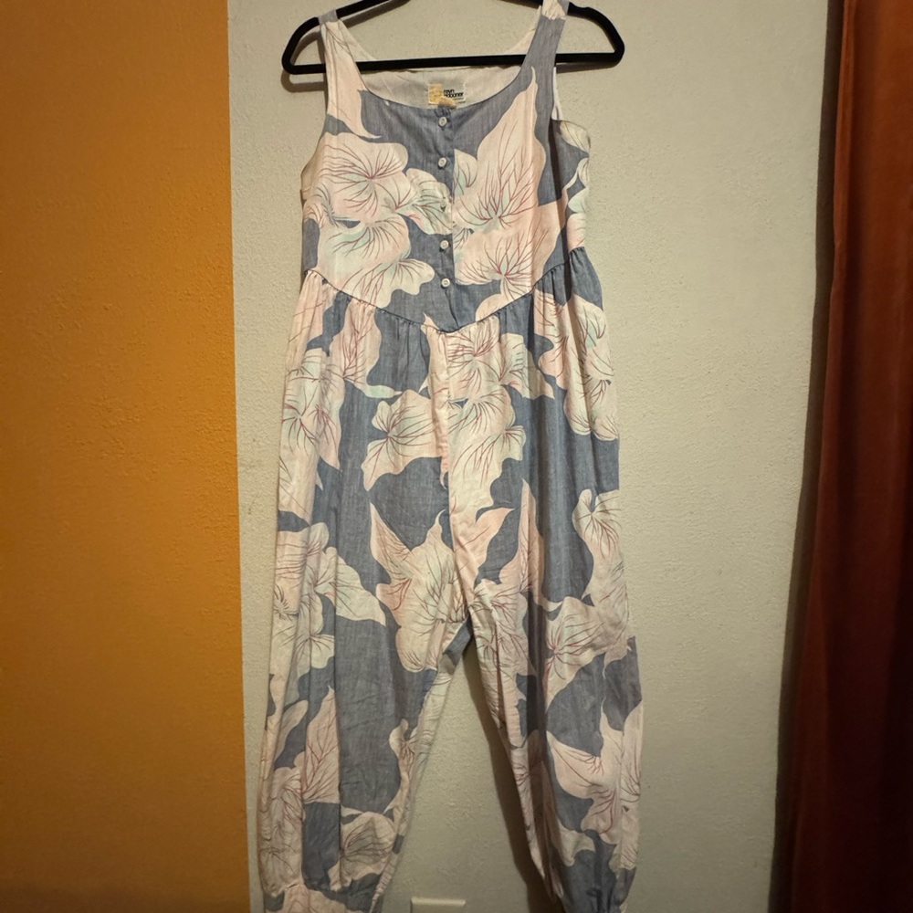 Vintage reyn spooner Hawaiian Blue and White Jumpsuit
